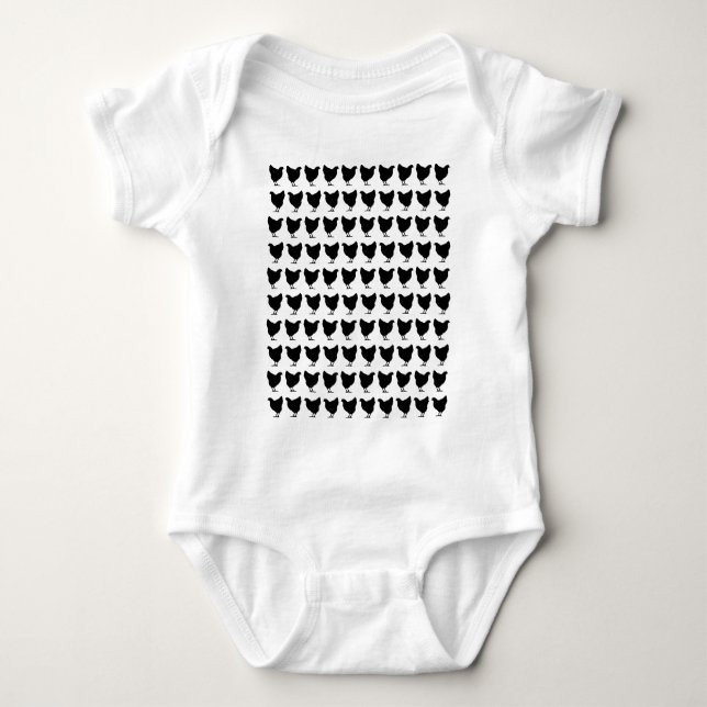 100 Hühner - schwarz Baby Strampler (Vorderseite)