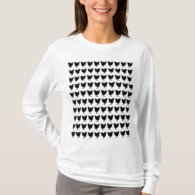 100 Hühner - schwarz T-Shirt (Vorderseite)