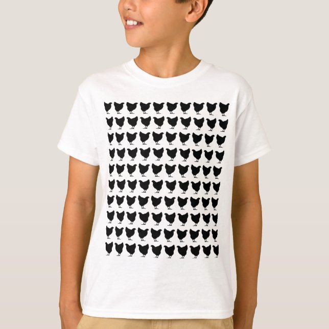 100 Hühner - schwarz T-Shirt (Vorderseite)