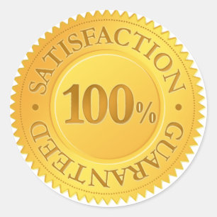 100%ige Garantie Runder Aufkleber