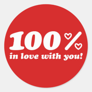 100% in Liebe mit Ihnen Runder Aufkleber