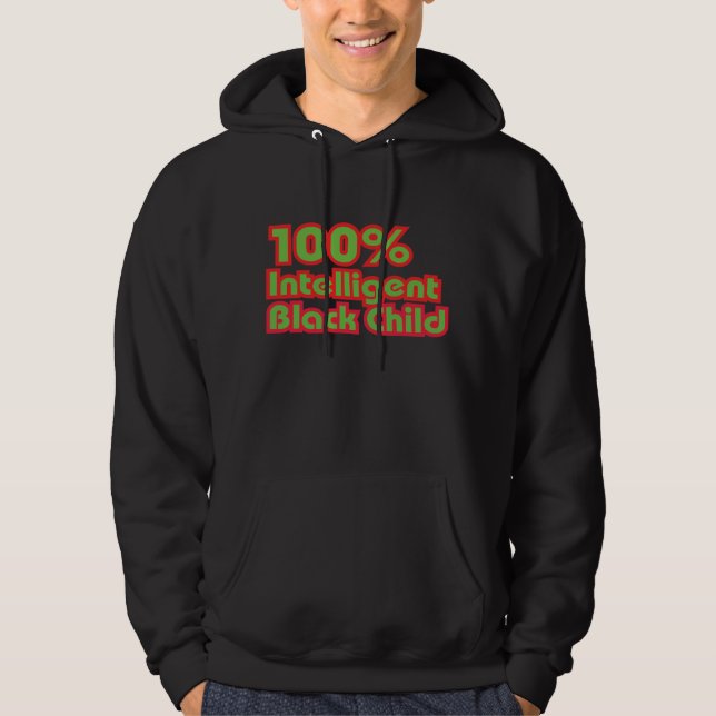 100 % Intelligentes schwarzes Kind Hoodie (Vorderseite)