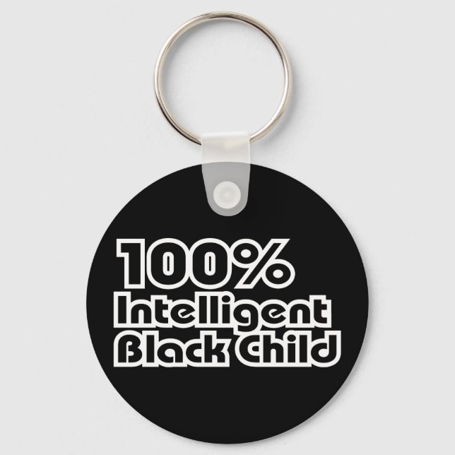 100 % Intelligentes schwarzes Kind Schlüsselanhänger (Vorderseite)