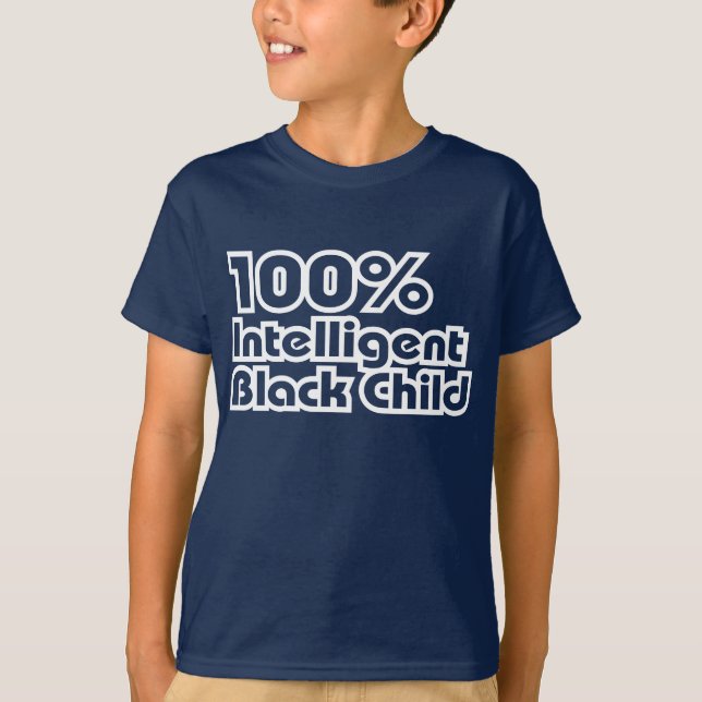100 % Intelligentes schwarzes Kind T-Shirt (Vorderseite)