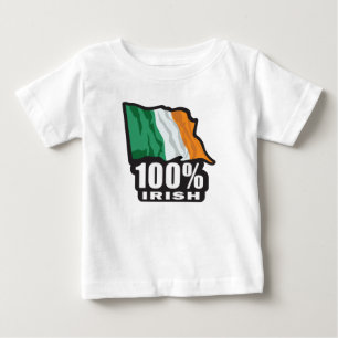 100 % Iren mit der Flagge Irlands Baby T-shirt