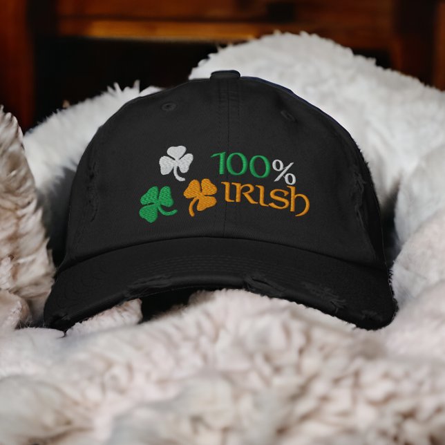 100 % irische Kleeblatt Bestickte Baseballkappe (Shamrocks Embroidered Baseball Cap from Ricaso. Ideal for St Patrick's Day 100%  Irish )