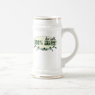 100 % Irish Betrunken Stein Bierglas