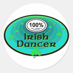 100 % Irish Dancer Runder Aufkleber