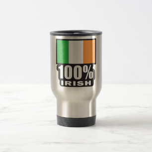 100% Irish/St. Patrick's Day Reisebecher