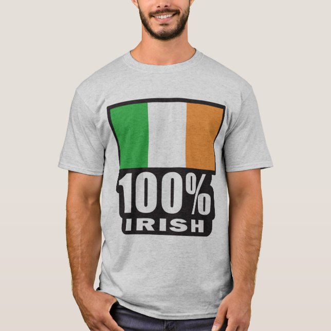 100% Irish/St. Patrick's Day T-Shirt (Vorderseite)
