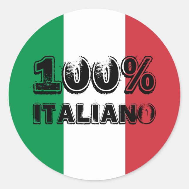 100 % Italiano-Aufkleber Runder Aufkleber (Vorderseite)