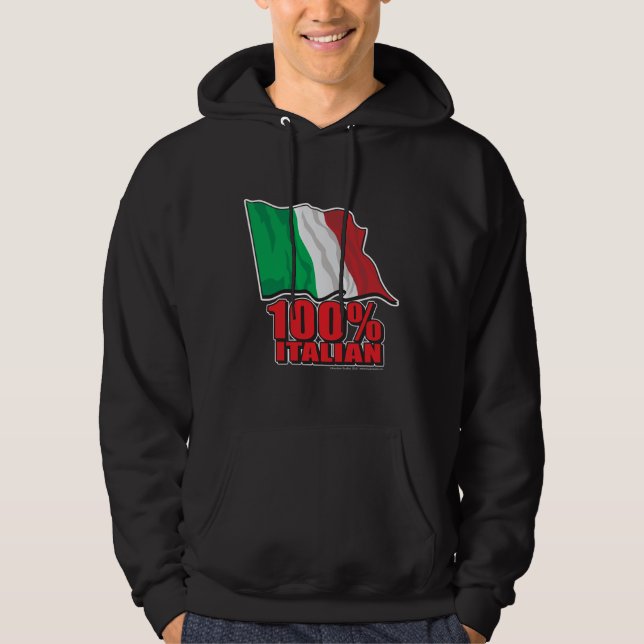 100 % italienische Flagge Hoodie (Vorderseite)