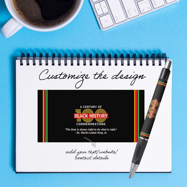 100-Jahr-Jubiläum des Black History Month Kugelschreiber (A Century of Black History Commemorations Black History Month Commemoration Centennial Custom Pen)