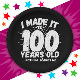100 Jahre alt Sarcastic Meme Funny 100. Geburtstag Pappteller