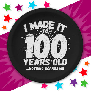 100 Jahre alt Sarcastic Meme Funny 100. Geburtstag Pappteller