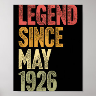 100 Jahre alte Legende seit Mai 1926 Retro 100. Poster
