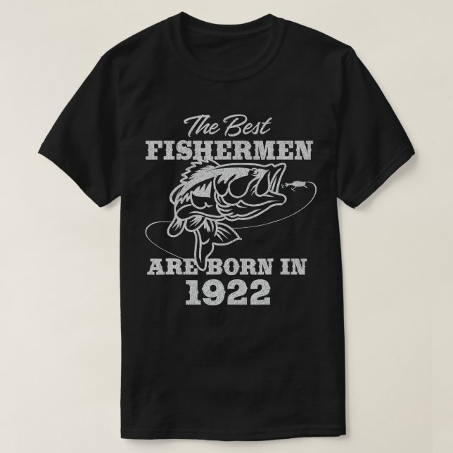100 Jahre alter Fischer_ Fischerei 1922 100. Gebur T-Shirt (Design vorne)