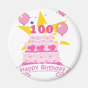 100 Jahre alter Geburtstagskuchen Magnet