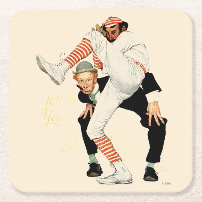 100 Jahre Baseball Rechteckiger Pappuntersetzer (Vorderseite)