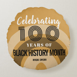 100 Jahre Black History Month feiern Rundes Kissen