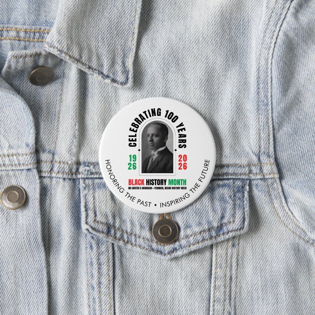 100 Jahre Centennial Woodson Black History Month Button (Beispiel)