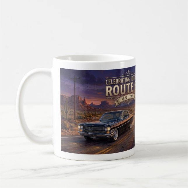 100 Jahre feiern: Route 66 Kaffeetasse (Links)