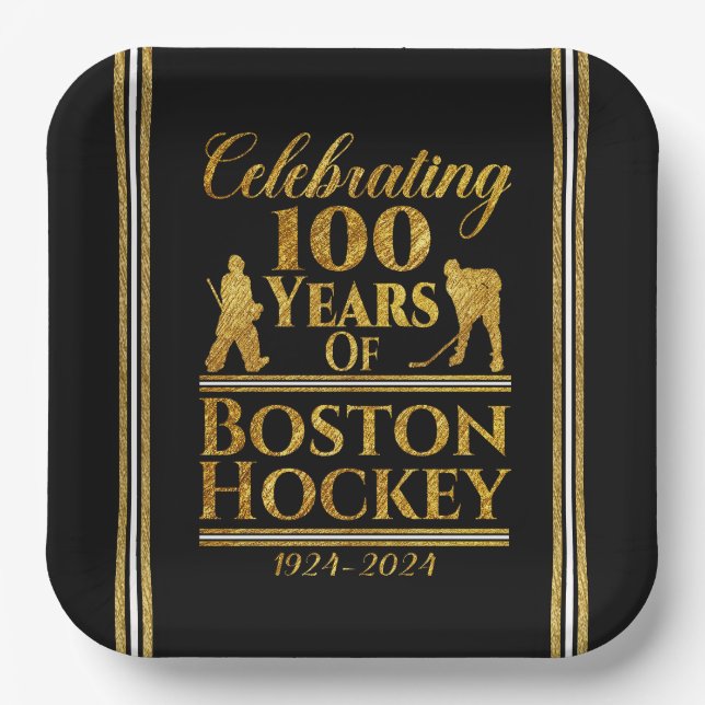 100 Jahre Hockey in Boston Pappteller (Vorderseite)