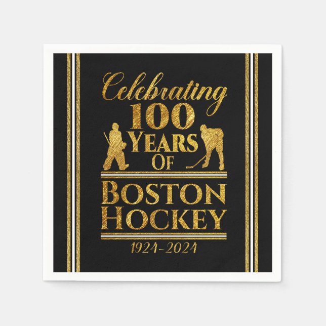 100 Jahre Hockey in Boston Serviette (Vorderseite)