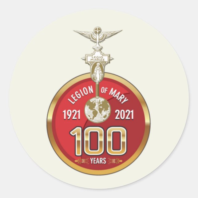 100 Jahre Legion von Mary, Legion von Mary Runder Aufkleber (Vorderseite)