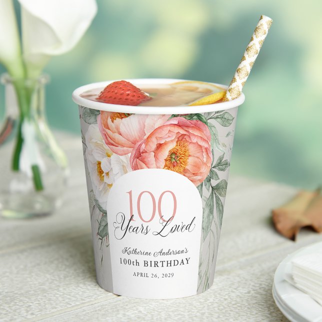 100 Jahre Liebe Weibchen, 100. Geburtstag Pappbecher (Von Creator hochgeladen)