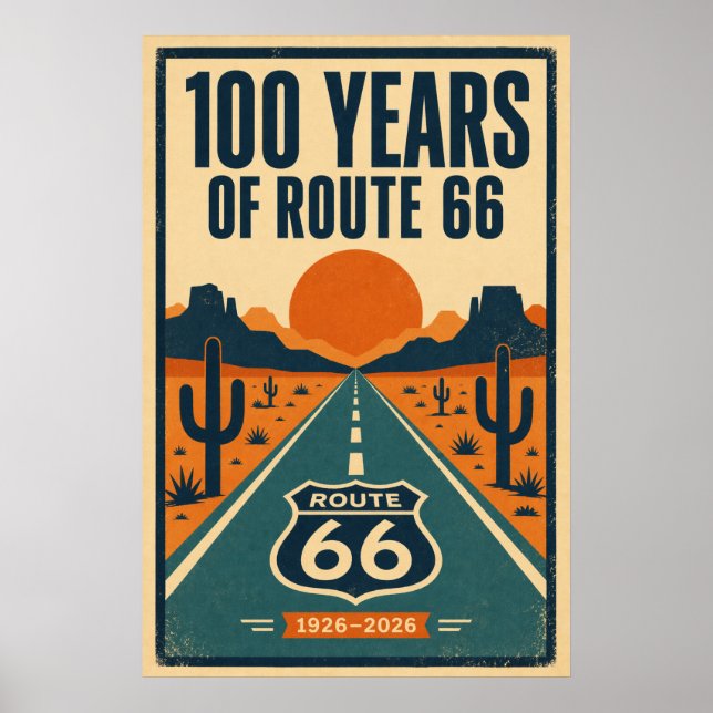 100 Jahre Route 66 Centennial Litho Poster (Vorne)