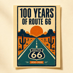 100 Jahre Route 66 Centennial Vintage Americana Postkarte