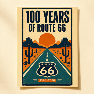 100 Jahre Route 66 Centennial Vintage Americana Postkarte