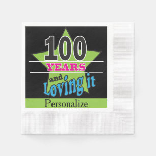 100 Jahre und es 100. Geburtstag lieben Serviette