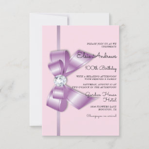 100. Jahrhundert Jüdin Bow & Ribbon Geburtstag Einladung