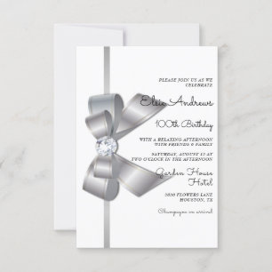 100. Jahrhundert Jüdin Bow & Ribbon Geburtstag Einladung