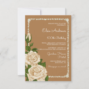 100. Jahrhundert Rose Geburtstag Einladung