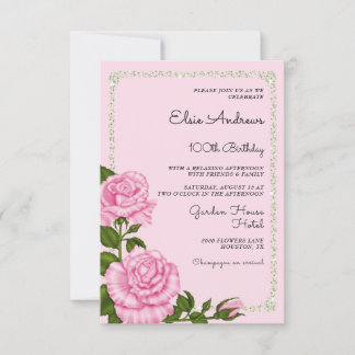 100. Jahrhundert Rose Geburtstag Einladung
