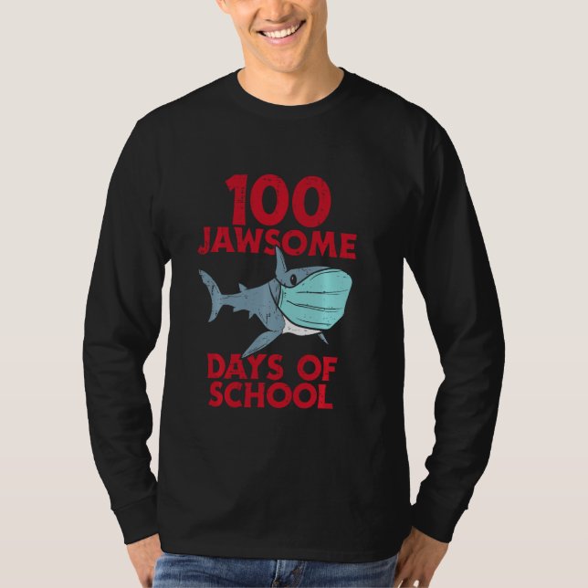 100 Jawsome Days School Shark Mask 100 Day Quara T-Shirt (Vorderseite)