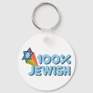 100% JEWISH + Magen David Schlüsselanhänger