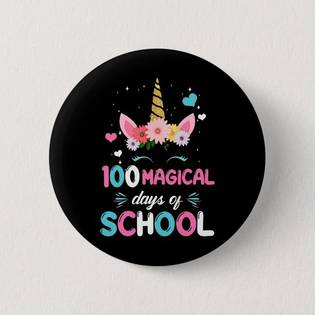 100. Kindergarten für Mädchen 100 magische Da Button (Vorderseite)