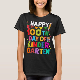 100. Kindergarten glücklich 100 Tage Schule T-Shirt