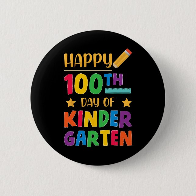 100. Kindergarten Niedlich School Student Button (Vorderseite)
