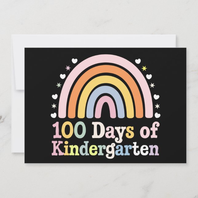 100. Kindergartenlehrer Kinder 100 Tage Einladung (Vorderseite)