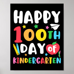100. Kindergartenlehrer Kinder 100 Tage Sc Poster