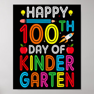 100. Kindergartenlehrer Kinder 100 Tage Sm Poster