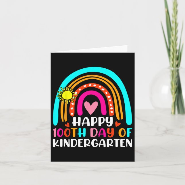 100. Kindergartentag Regenbogen 100 Tage Karte (Vorderseite)