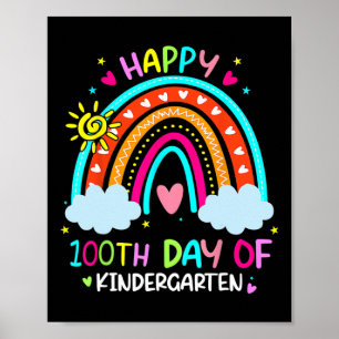 100. Kindergartentag Regenbogen 100 Tage Poster