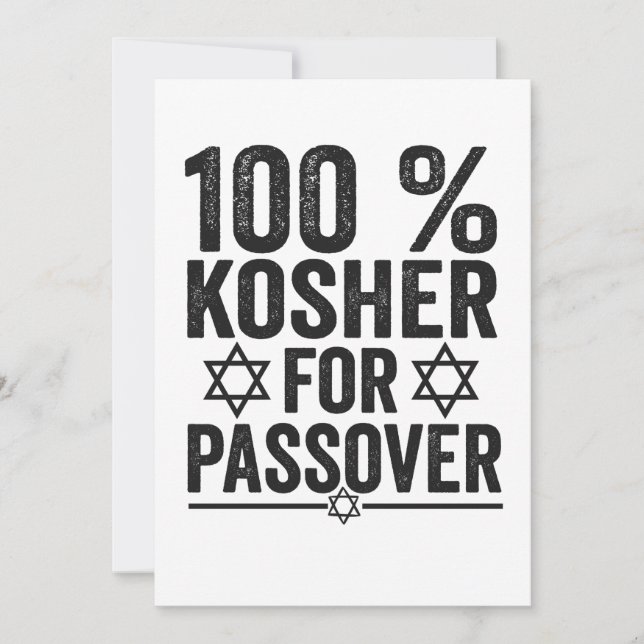100% Kosher for Passover Funny Passover Pesach Dankeskarte (Vorderseite)