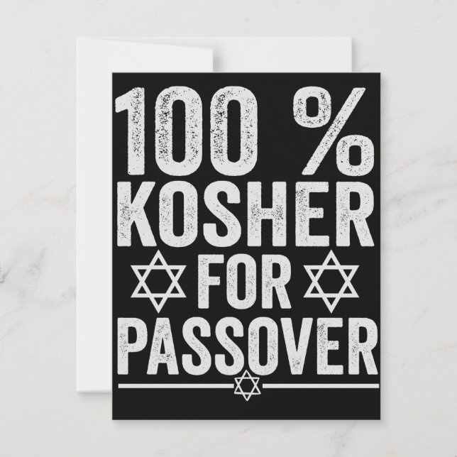 100% Kosher for Passover Funny Passover Pesach Mitteilungskarte (Vorderseite)